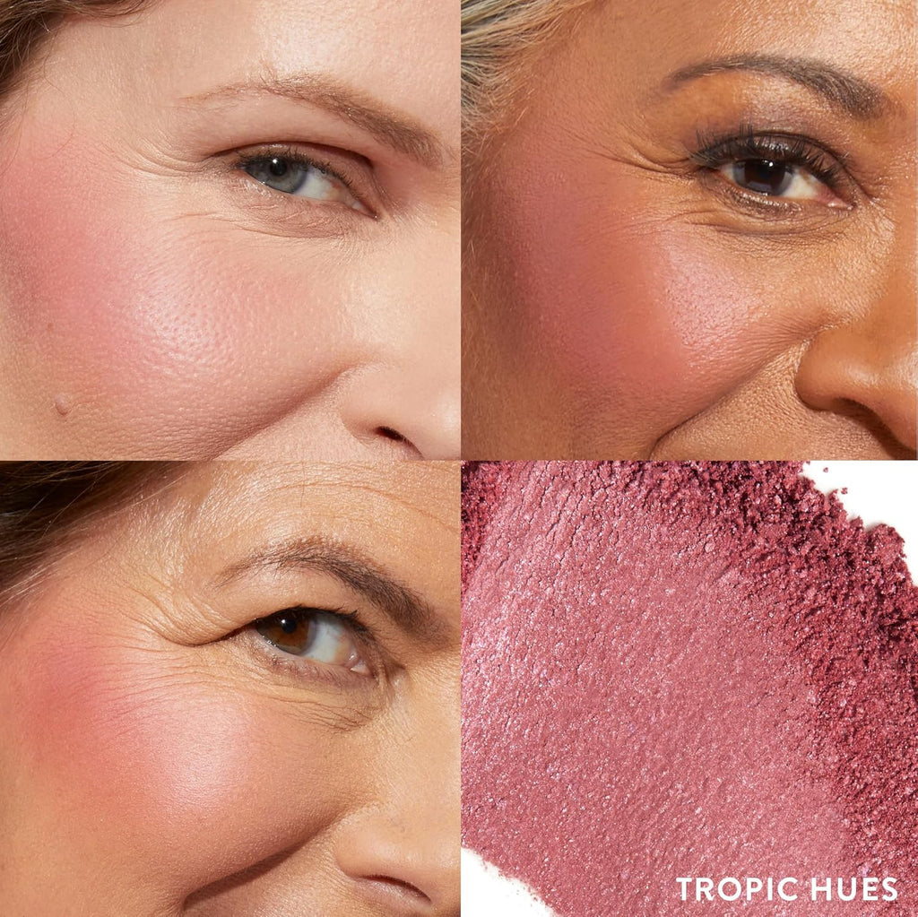 Daily Routine Kit (4 PC): Baked Balance-N-Brighten Foundation, Sand + Retractable Kabuki Brush + Blush-N-Brighten, Tropic Hues + Original Baked Highlighter, French Vanilla